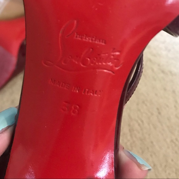 Red Christian Louboutins - valentines red strappy pump - Picture 5 of 8